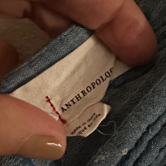 Anthropologie Blue Gauze Maxi Dress Boho Coastal Festival - One Size - Picture 8 of 8